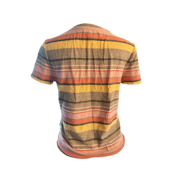 S Madewell J8588 Texture & Thread Modern Tie Front Kieran Stripe Tee Shirt Top - Picture 4 of 6